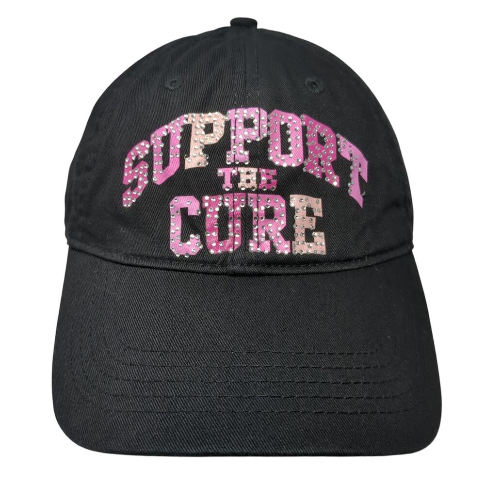Support The Cure Slideback Baseball Cap Black One Size Adjustable American Crown